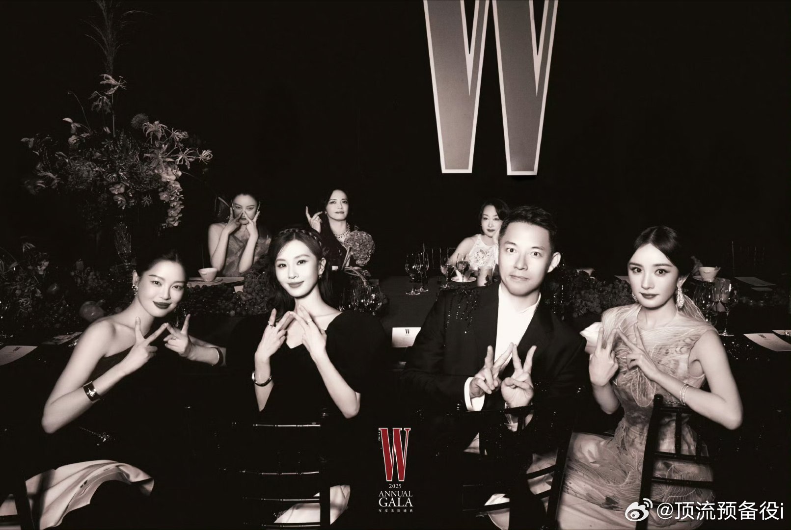 W盛典晚宴合影一眼望到幂姐杨幂就在孙俪、孙赛赛、MixWei的中间～
