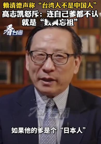 赖清德放话：台湾人不是中国人，高志凯教授怒斥：你不是中国人，那待在台湾干嘛，连自