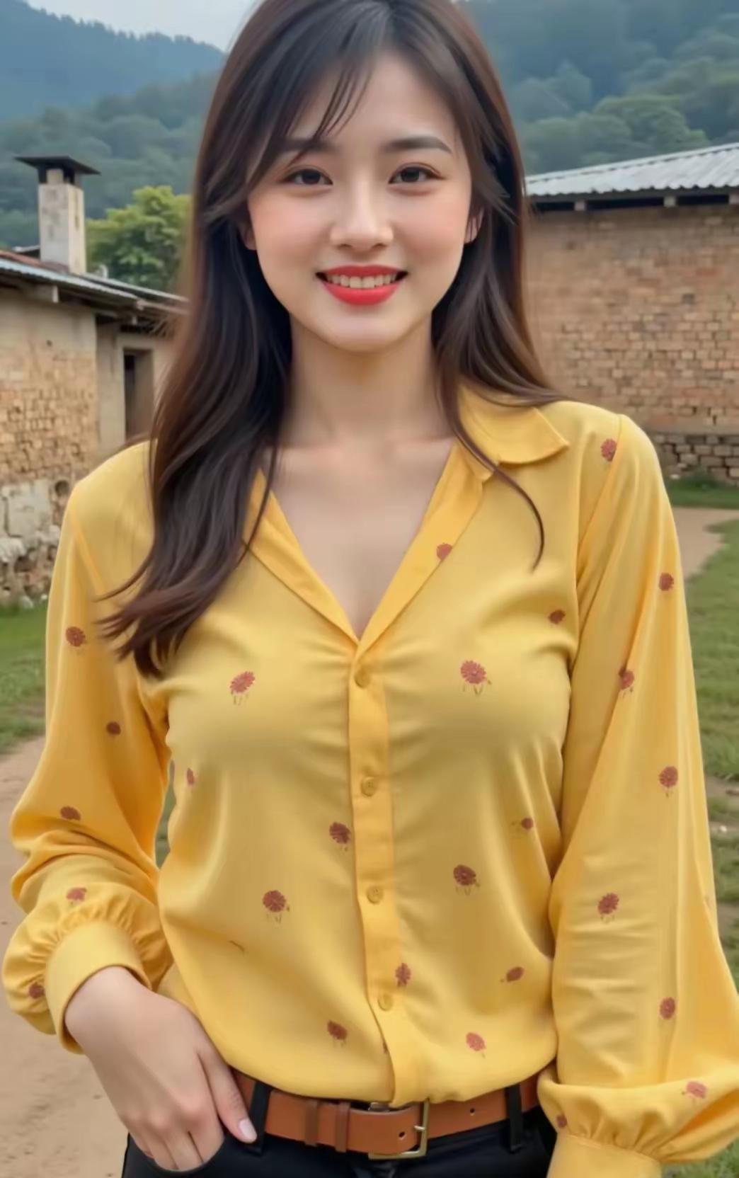 阳光明媚的午后，穿上花衬衫，感受自然的美好。🌞💛🌸