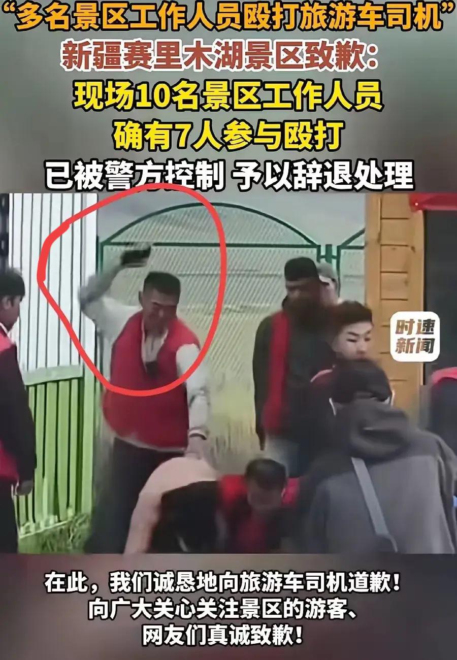 七人围殴一名司机，甚至撕扯对方衣物，看到这件事着实让人气愤。赛里木湖景区后续
