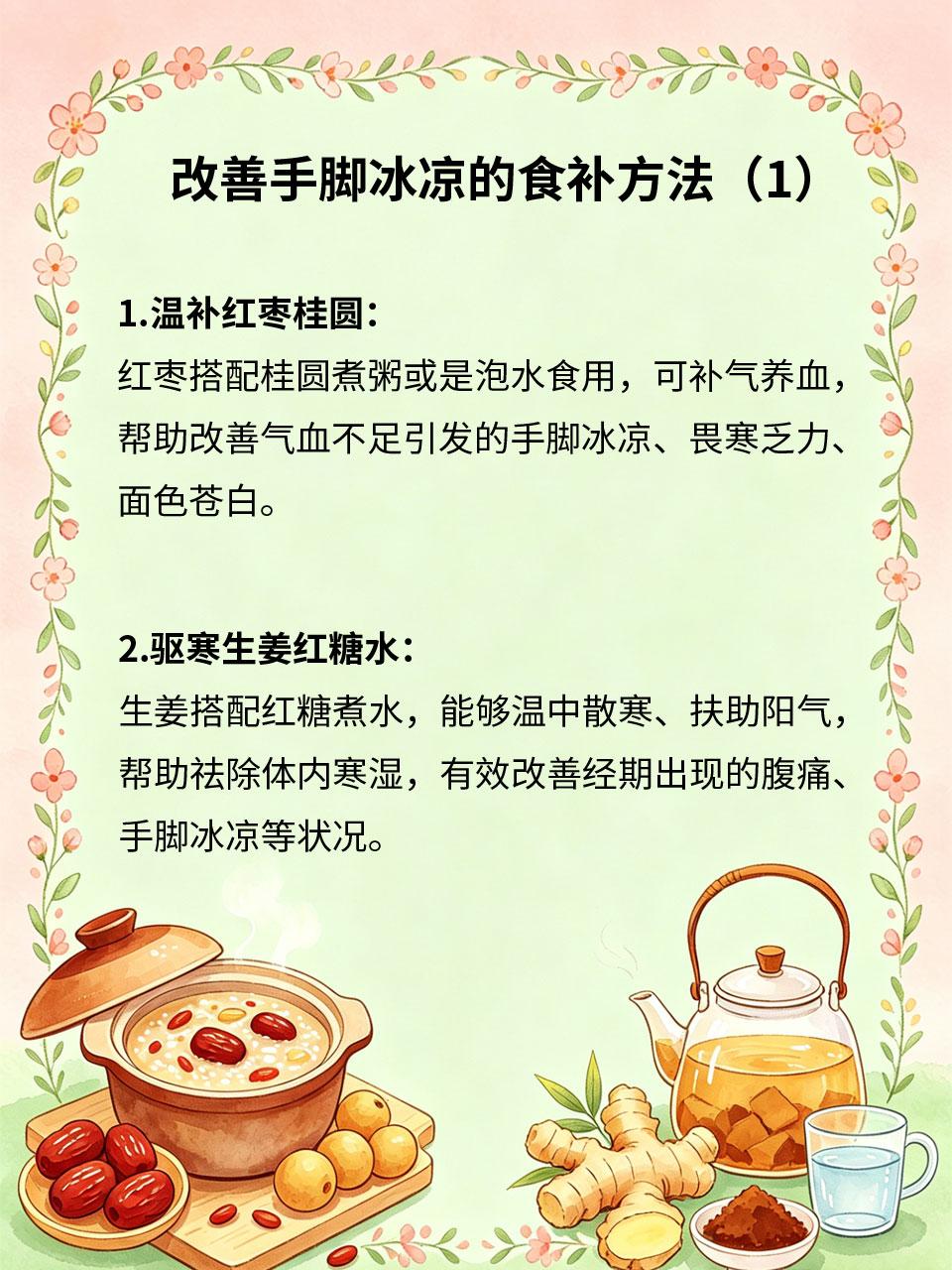 手脚冰凉有妙招，食补暖遍全身很多人常年手脚冰凉、畏寒怕冷，多是阳气不足、气血循