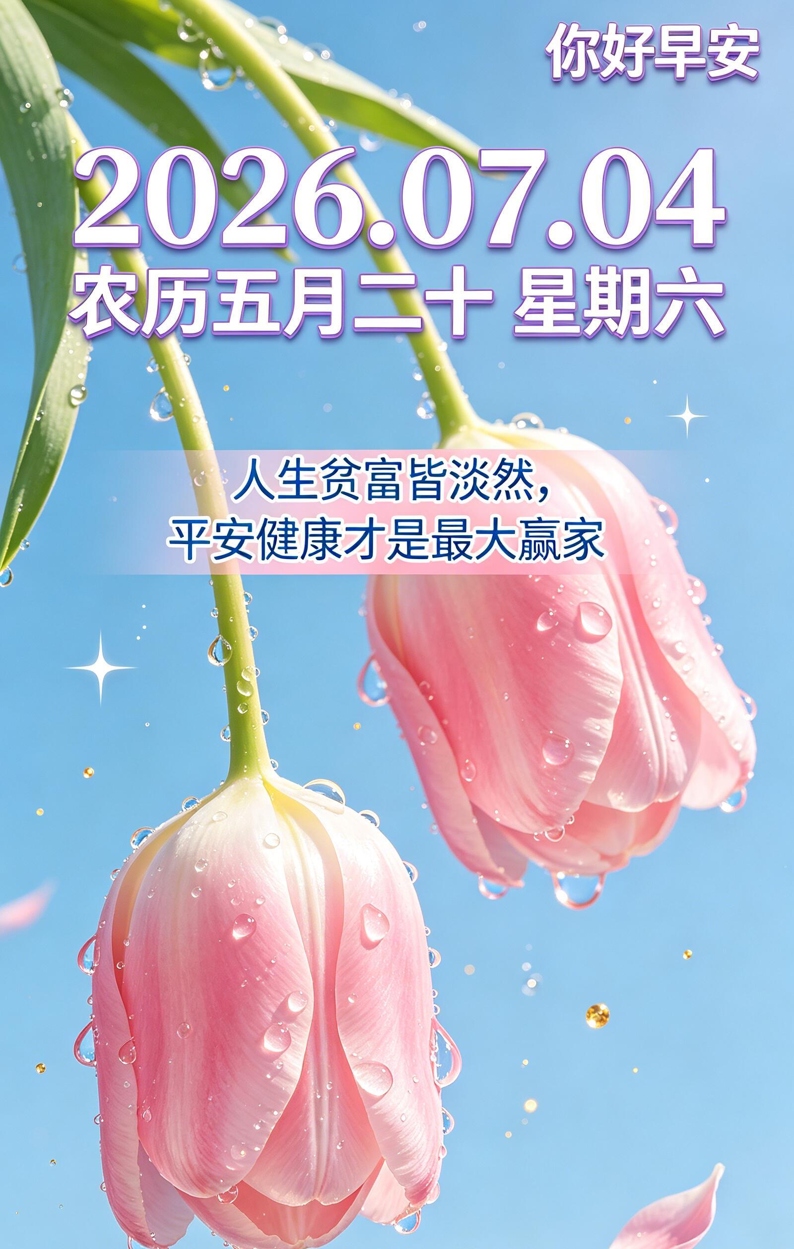 2026.7.4周六早安祝福图片海报壁纸拿图吱一声噢～