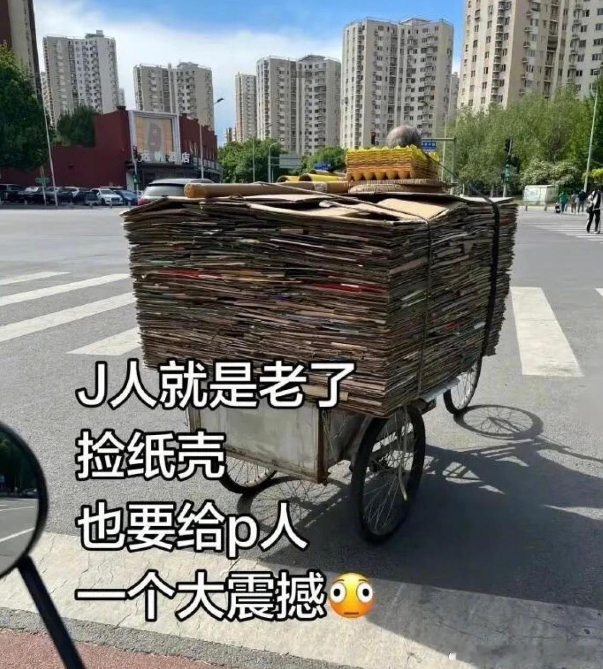 J人老了捡纸壳也能给P人一个大震撼