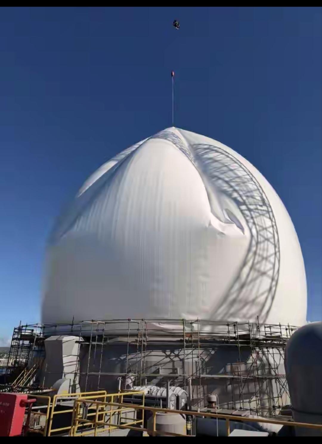 这几天，美国导弹防御局（MDA）给SBX-1海基X波段雷达更换主雷达的充气天线罩