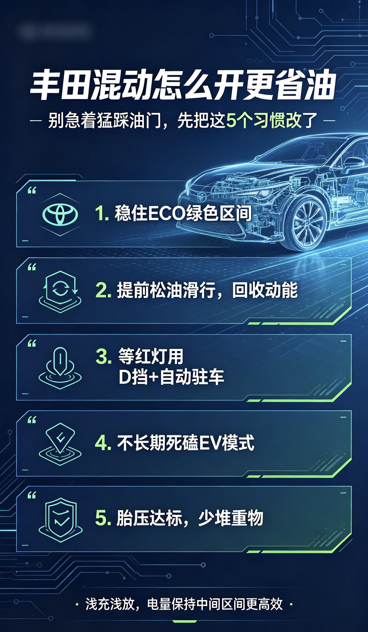 丰田混动怎么开更省油？丰田混动原理混动小知识混动汽车知识混动车知识