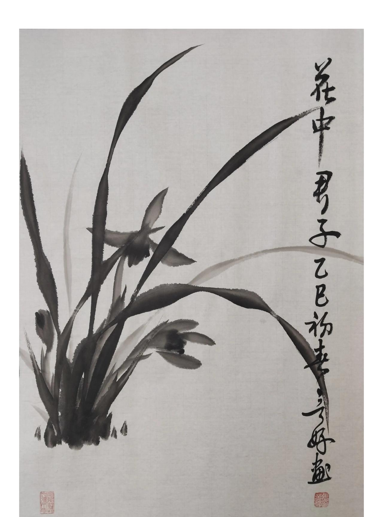 我喜欢画兰花，笔下的水墨兰兰往往追求具有一种空灵、清幽、高雅的意境，能够让人感受