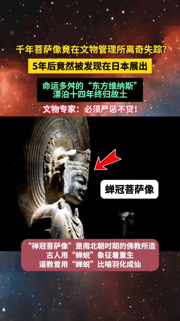 千年菩萨像竟在文物管理所离奇失踪？5年后竟然被发现在日本展出。命运多舛的"东方