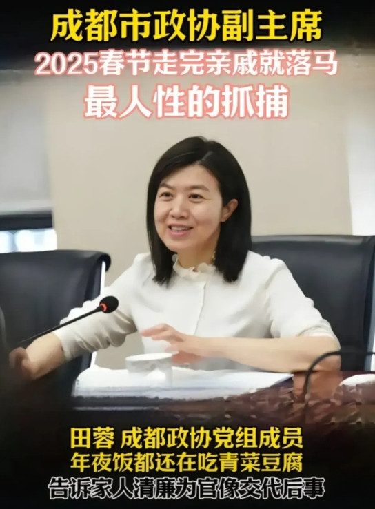 2025年2月，成都一美女领导落马了！她在走完亲戚后被抓，被称为最人性的抓捕。