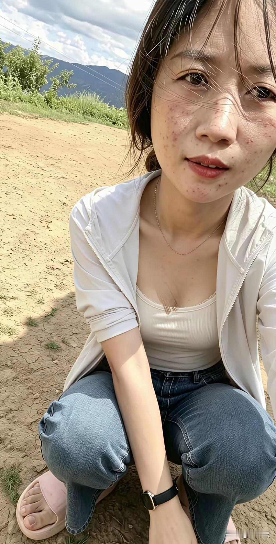 这女子，为什么脸上长那么多红点。好多人说结婚后就能好。难道结婚后，生了孩子就