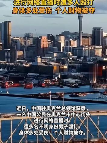中国博主新西兰直播遭围殴抢劫，鼻骨骨折准备回国治疗最近，一名中国博主在新西