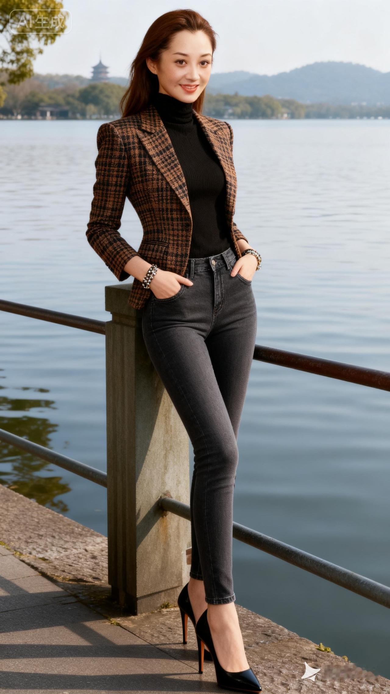 优雅穿搭指南：时尚外套+牛仔裤，尽显都市风范！👗👠