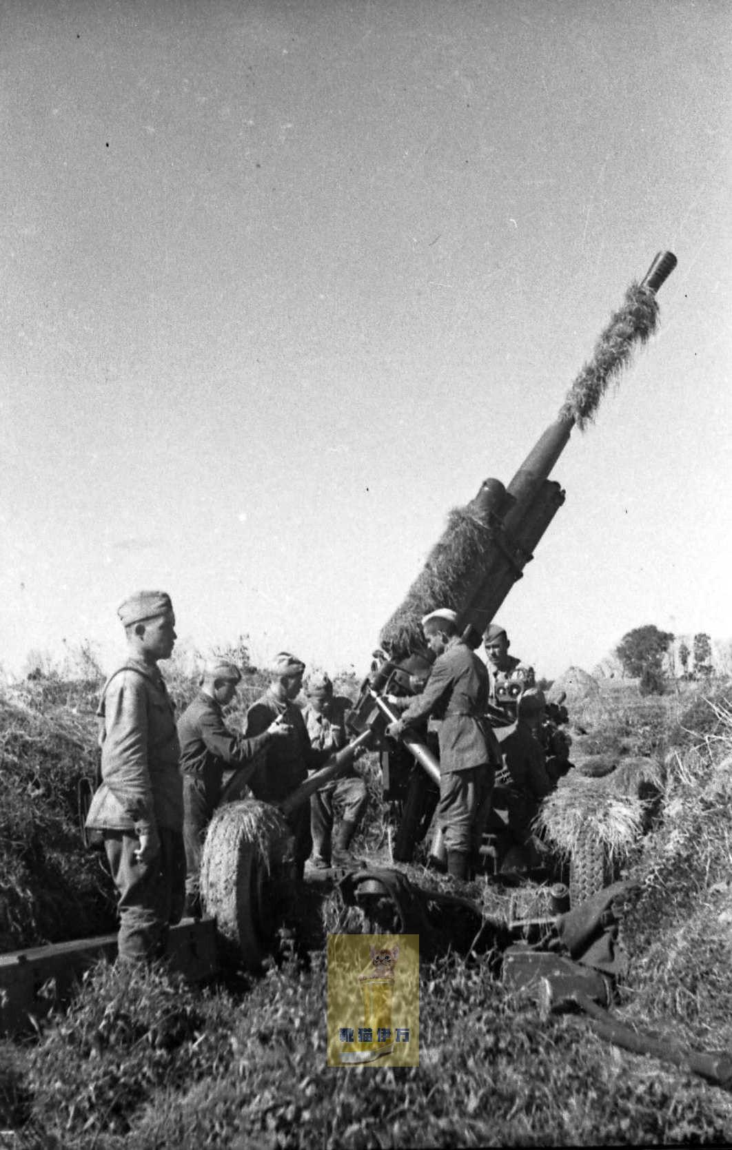 1942年，东线。苏军加里宁方面军的高射炮阵地上，一门52-К型85毫米