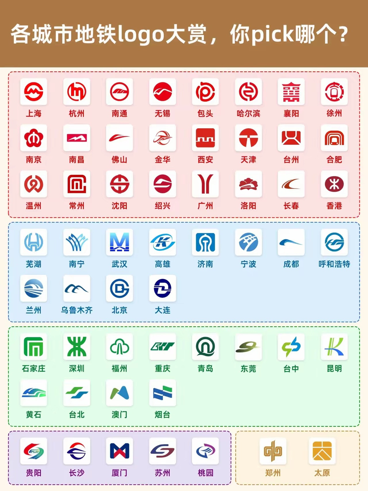 各城市地铁logo大赏，你pick哪个？​​​