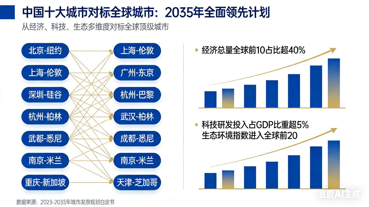中国城市崛起已成定局，十大核心城市精准对标全球标杆，2035年全面实现现代化、指