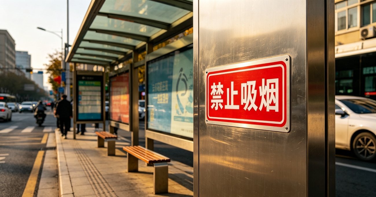 室外公交站台是否属于禁烟区域不论男女拜托有些抽烟的有点素质吧，自己喜欢吸臭味不要