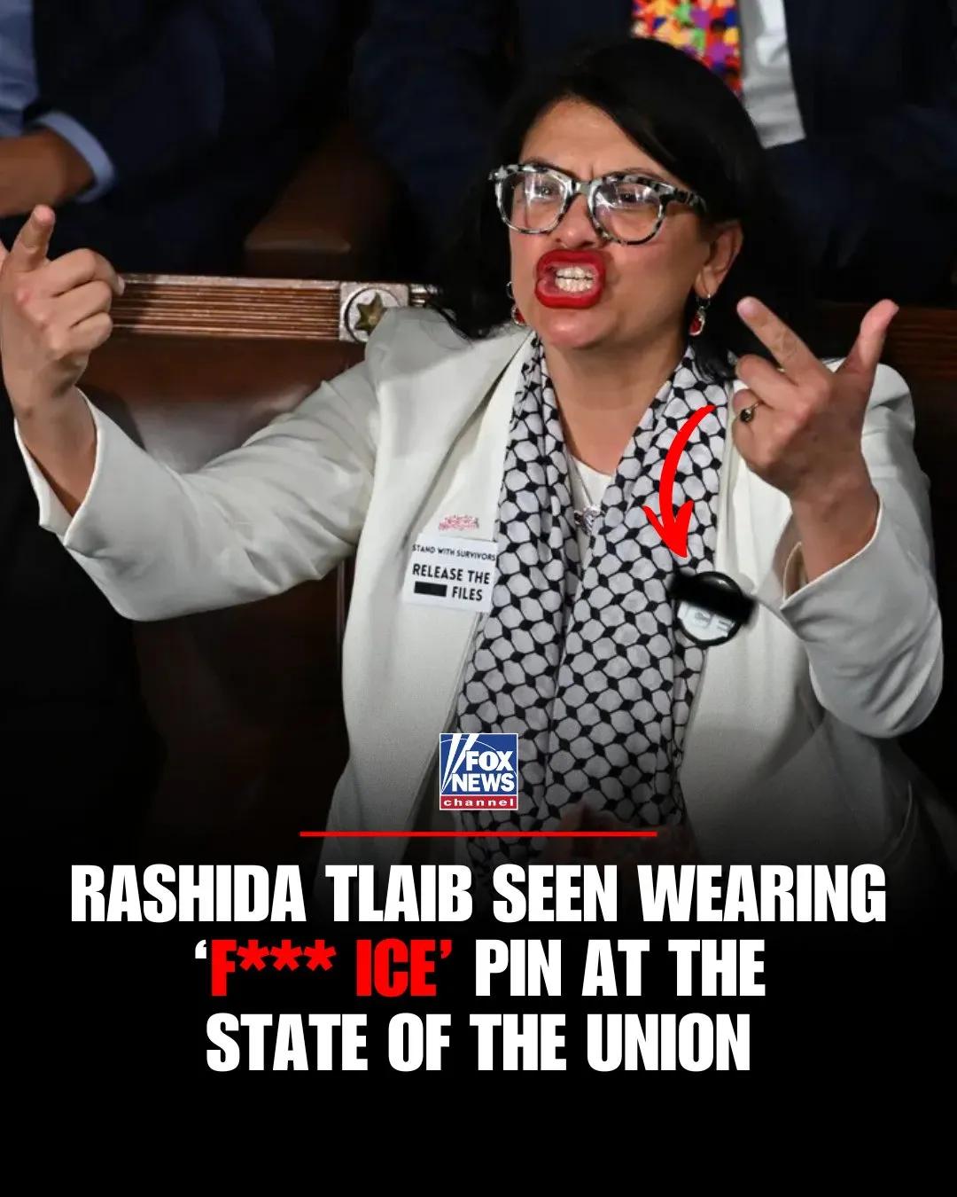 在特朗普发表国情咨文现场，民主党国会议员伊尔汗.奥马尔和拉希达.特莱布在台下大声