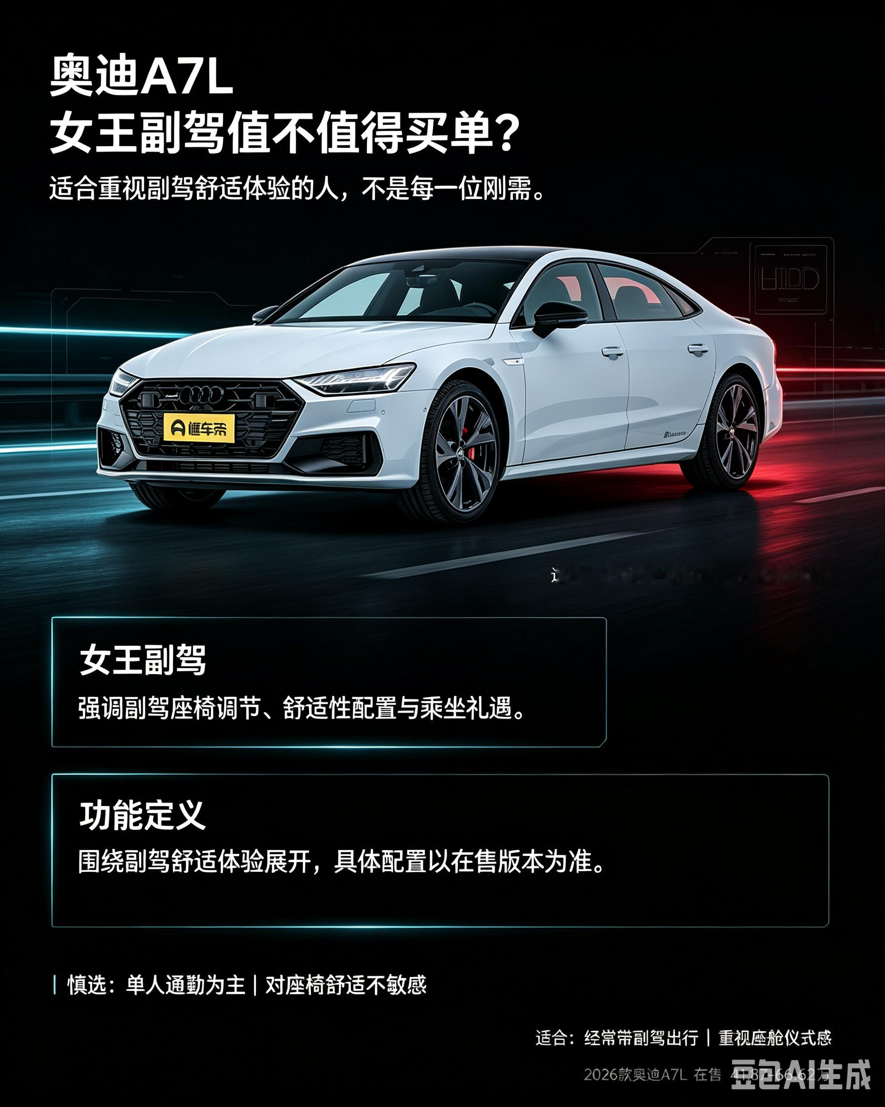 奥迪A7L女王副驾值不值得买单