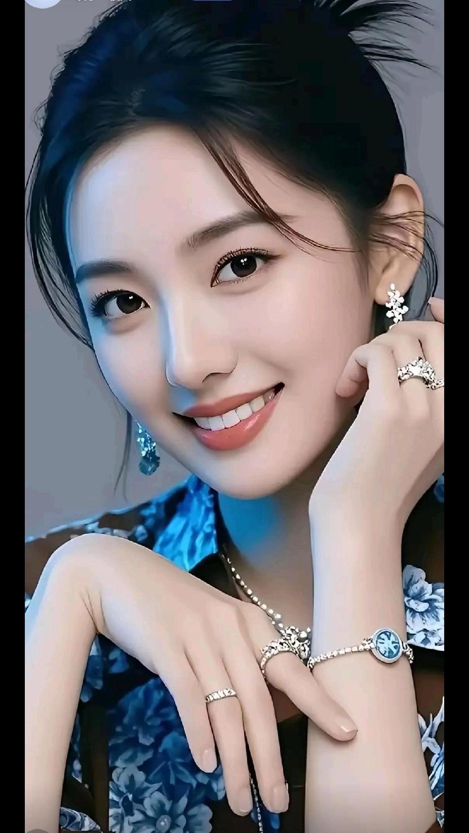 甜美笑容，闪耀珠宝，优雅气质，女神范儿！💎🌸✨