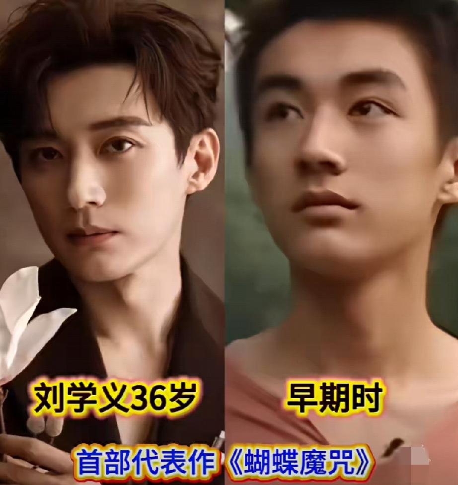 娱乐圈90后男明星今昔颜值对比。刘学义，原生脸，大大方方，端端正正，由里至外一