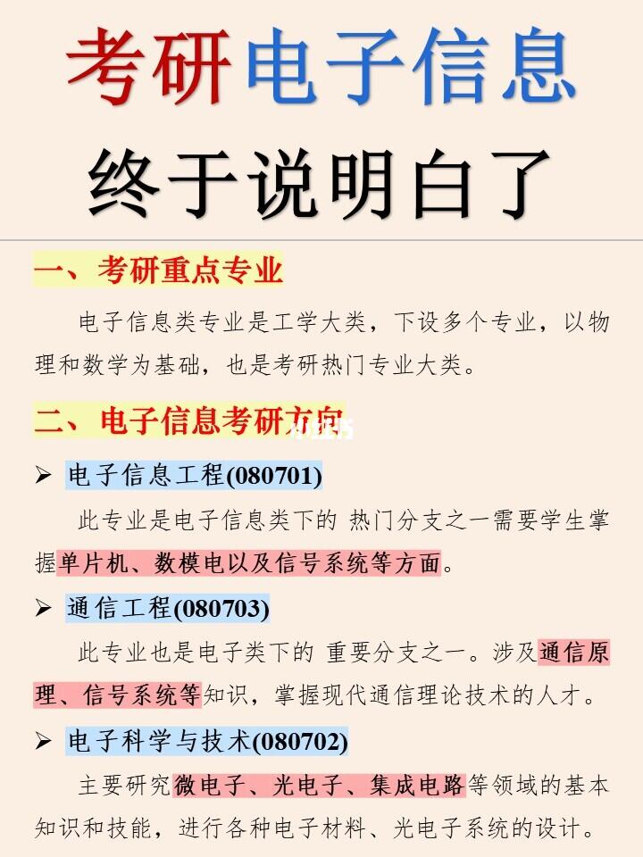 电子信息类考研看这一篇就够啦❗