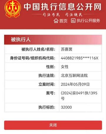 广东省湛江市廉江市1985年生的苏嘉茵<br />23年被执行126 ...
