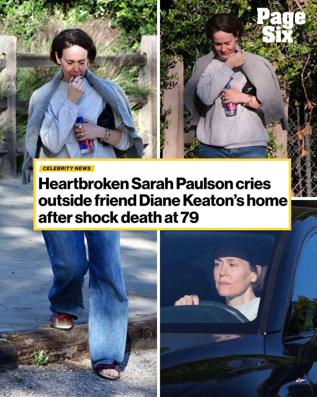 莎拉·保尔森（SarahPaulson）被拍到于周六在黛安·基顿（Diane