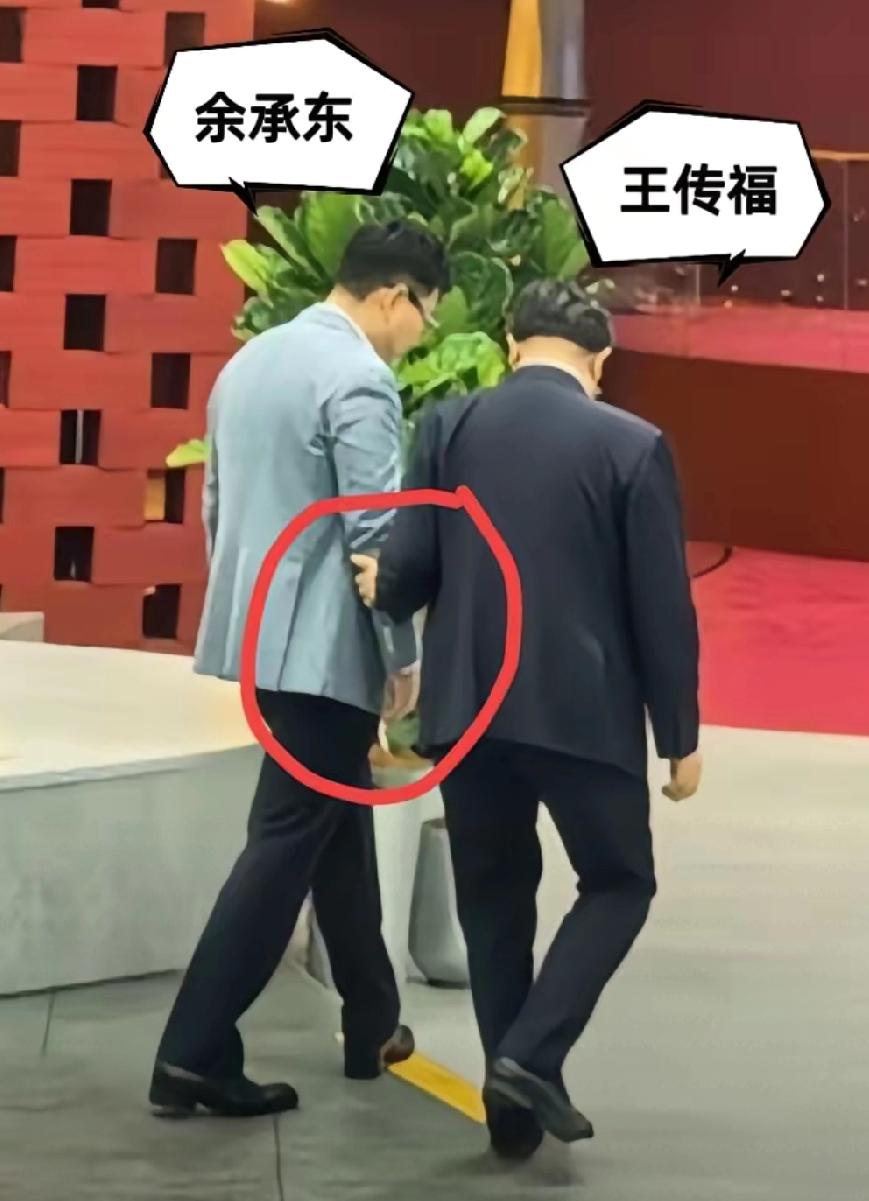 比亚迪王总亲手扶余承东下台阶，英雄惺惺相惜，其次是余承东腿骨折了照顾一下。余承