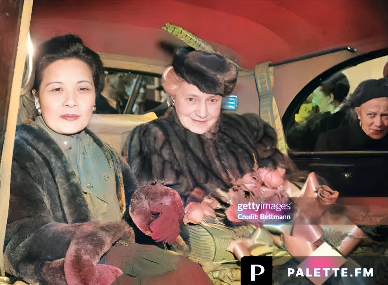 1948年，宋美龄与马歇尔夫人在一起。这次，宋美龄访美寻求帮助与6年前首次访美受
