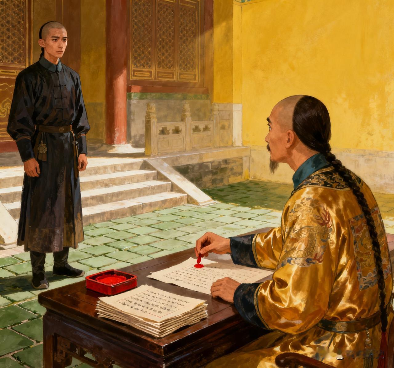 一天，雍正突然问侍卫图里琛：“你有正室夫人吗？你今年也有三十岁了吧？”图里琛忙答