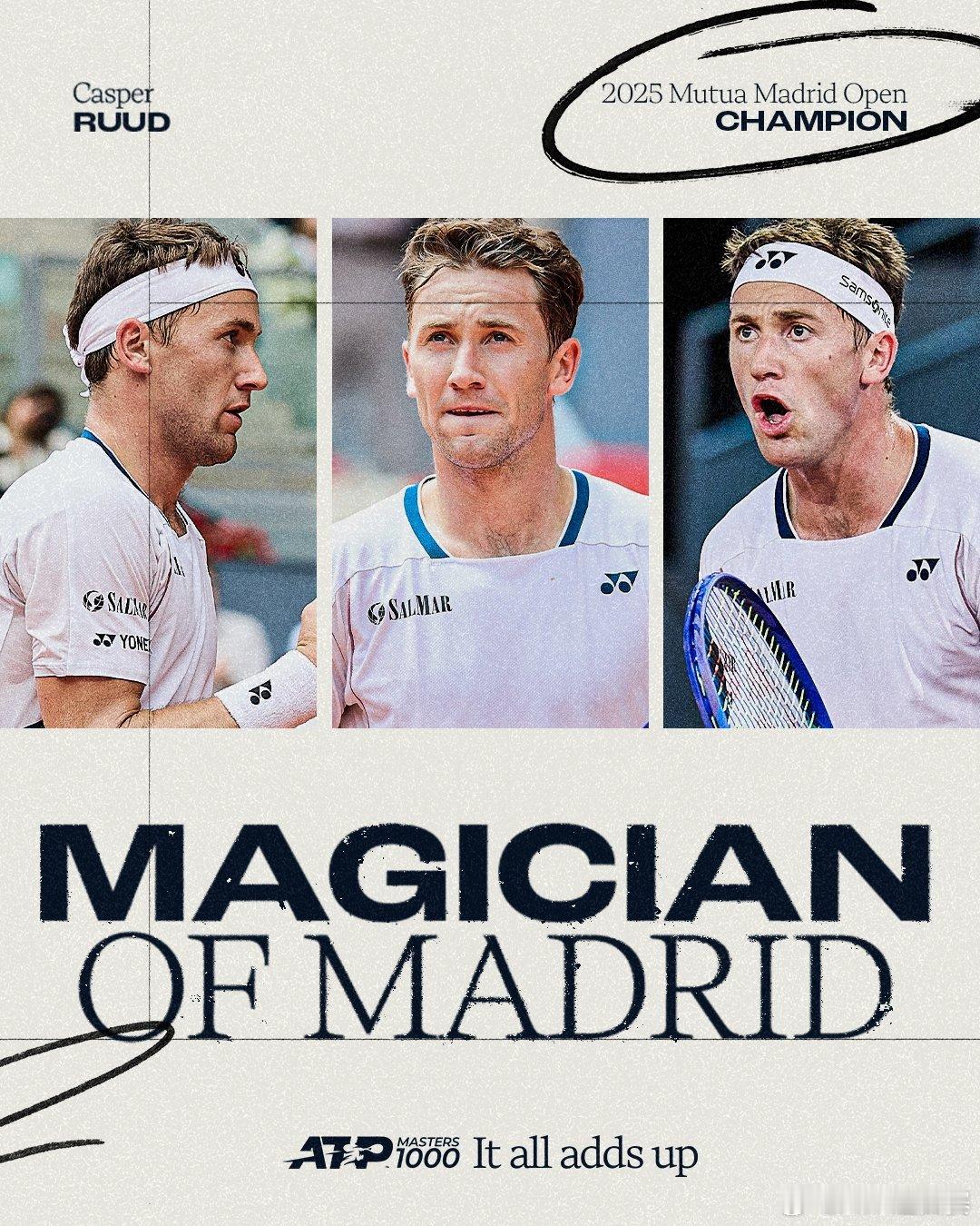 鲁德首夺大师赛冠军🏆ATP1000马德里大师赛男单决赛，14号种子鲁德7-5