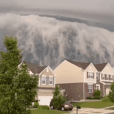 太恐怖了，浓密的卷云如同海啸般扑天袭来...