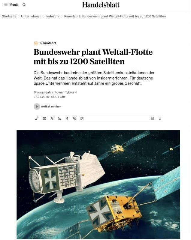 据德国《商报》（Handelsblatt）援引德国军方高层消息人士报道，德国联邦
