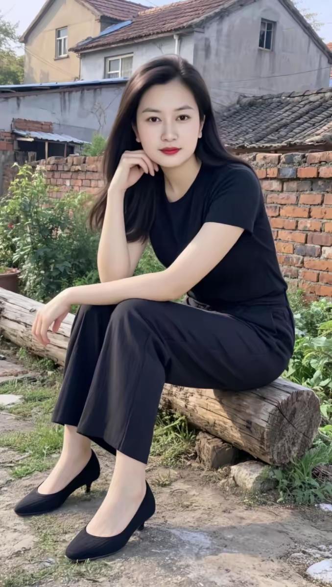 黑衣黑裤黑高跟鞋，都市女郎的时尚穿搭