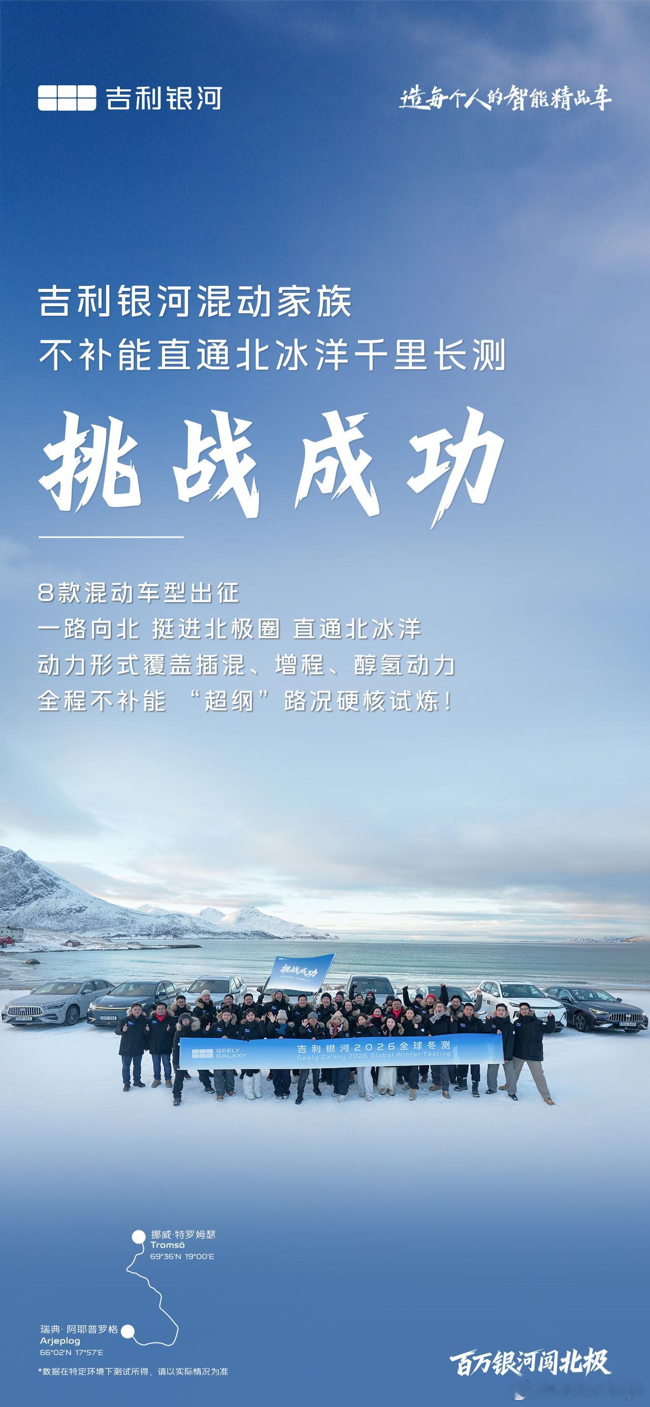 吉利银河这是把全家族的车型都拉过去做了一次冬季测试，除了8款已上市车型之外，