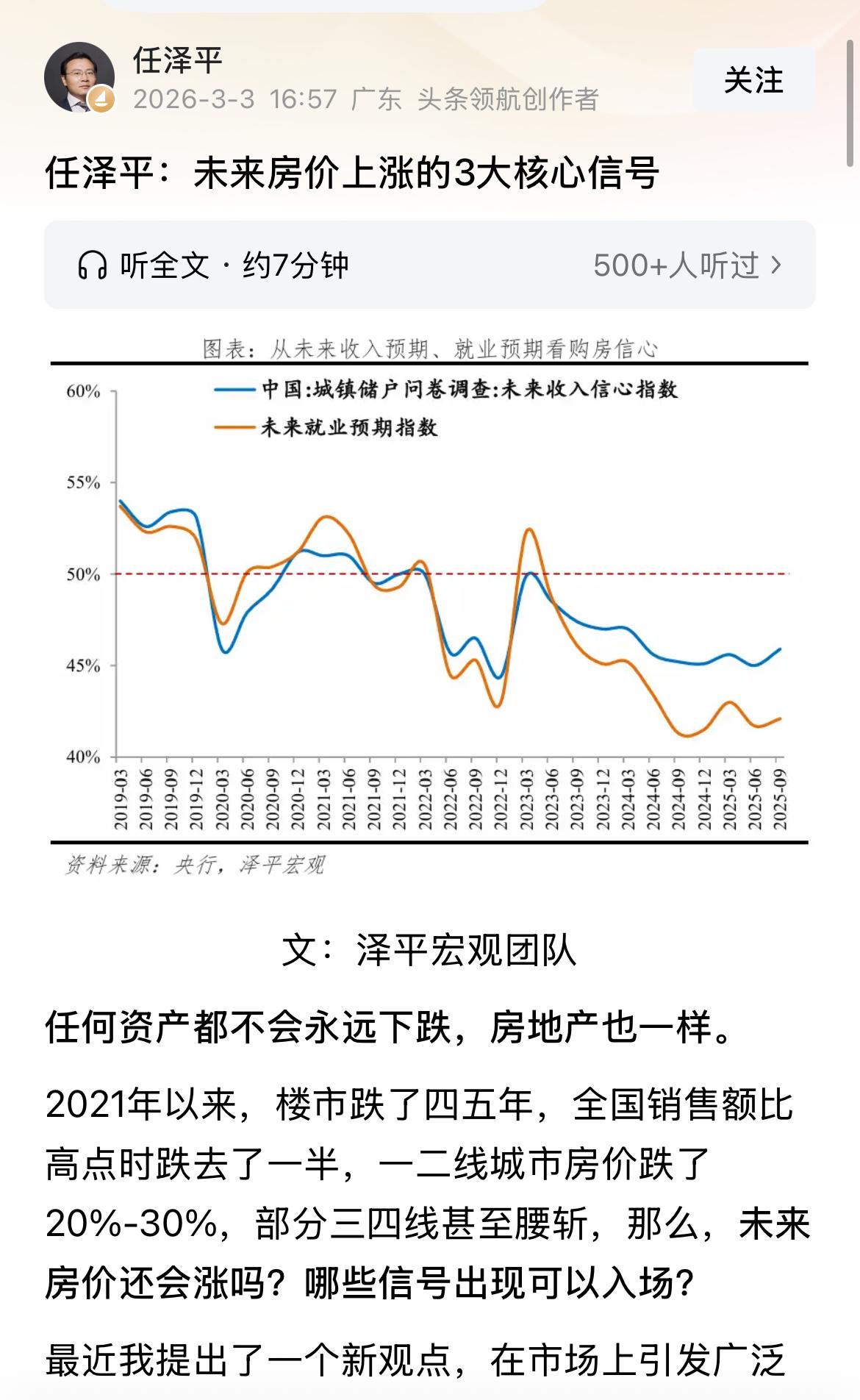 经济学家任泽平再次预言，房价拐点已经到来！！任总经过科学研究分析认为，三大信号