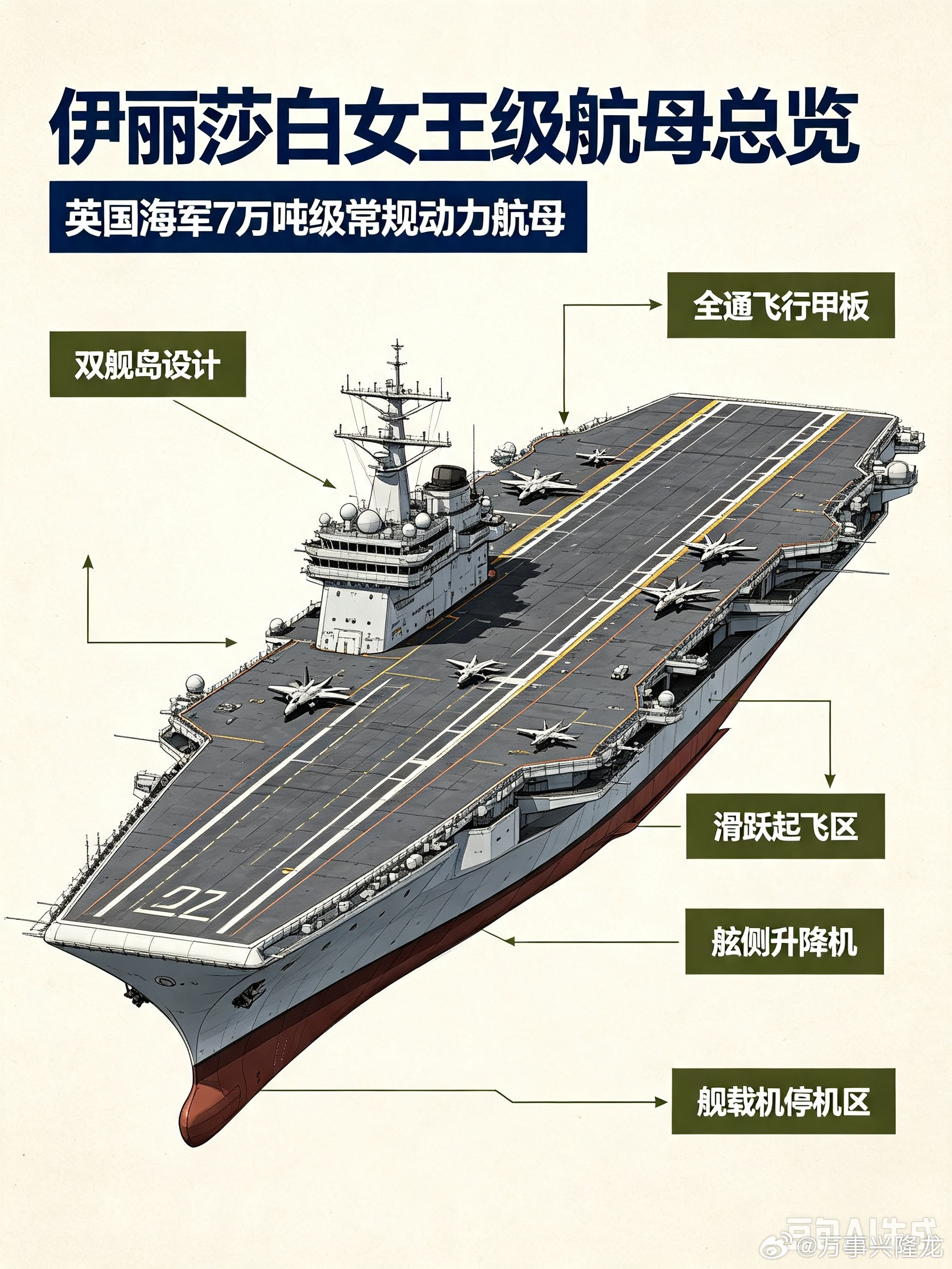 英国皇家海军一共建成2艘本级航母：伊丽莎白女王号、威尔士亲王号，是欧洲现役吨位最