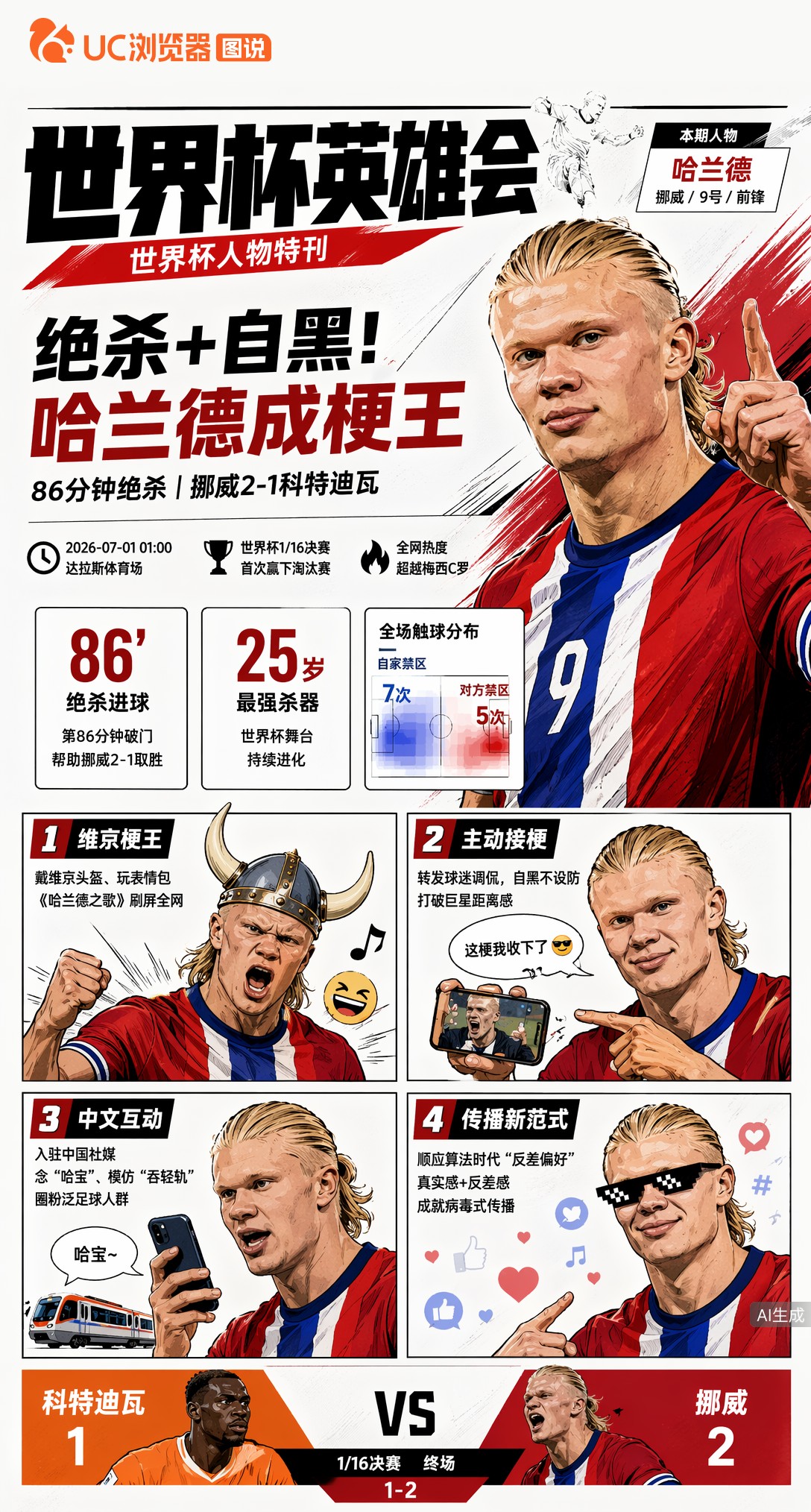 绝杀+自黑！哈兰德主动接梗成2026世界杯最大梗王