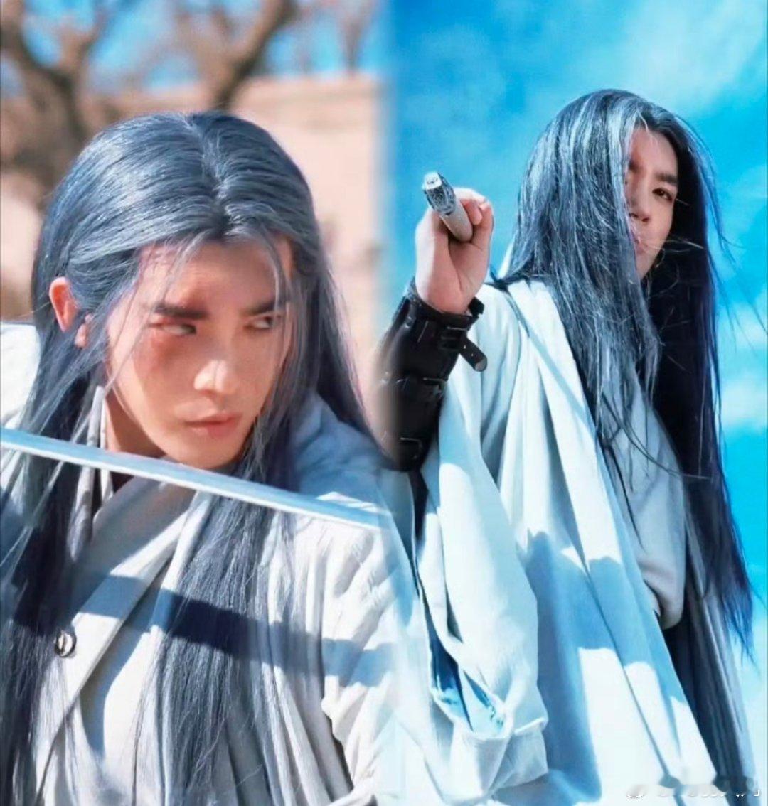 于适在《镖人》里的造型是真让人眼前一亮！倒不是单说帅，而是那股子神秘又带点怪诞的