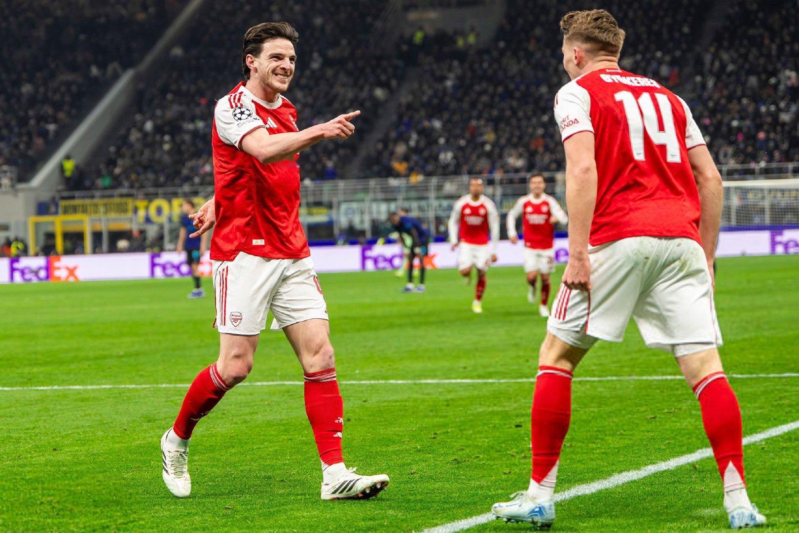 赖斯和约克雷斯激情庆祝！“每次都这样，你们再黑他！”国际米兰vs阿森纳欧冠阿