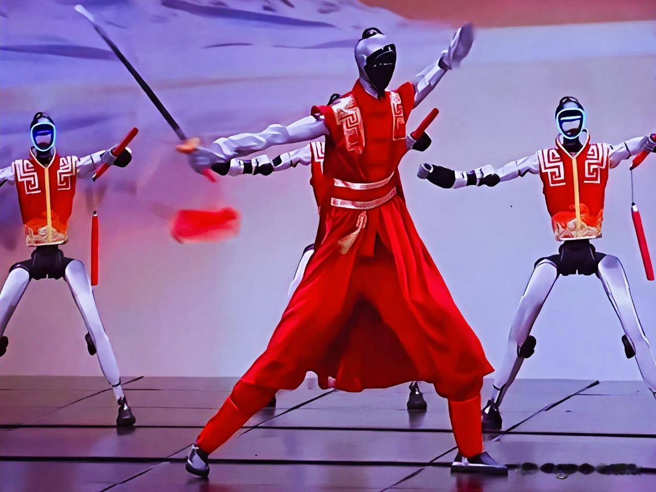 老美还能睡得着吗？春晚这个节目，刚开始我以为还是去年丢手绢的机器人，直到全体机器