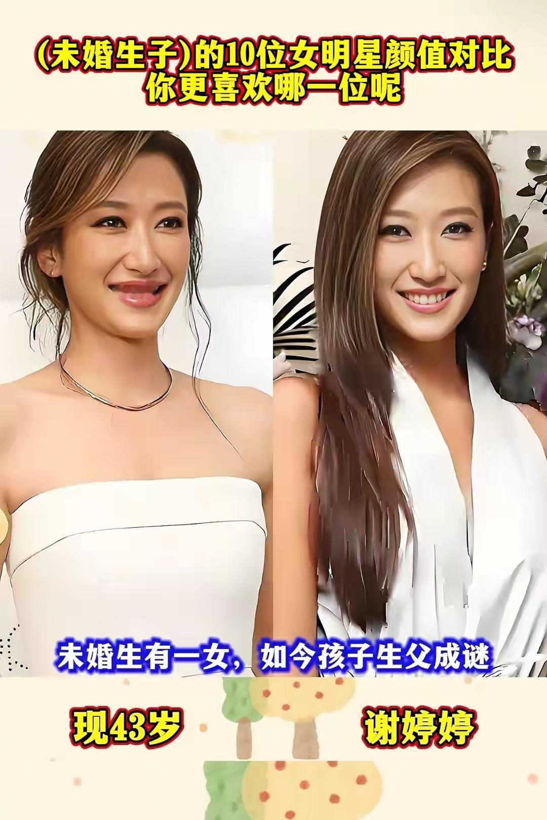 (未婚生子)的10位女明星颜值对比，有的变化不小，你认识几位呢