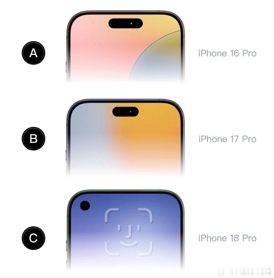 iPhone前置摄像头，大家喜欢哪个方案？[吃瓜]​​​