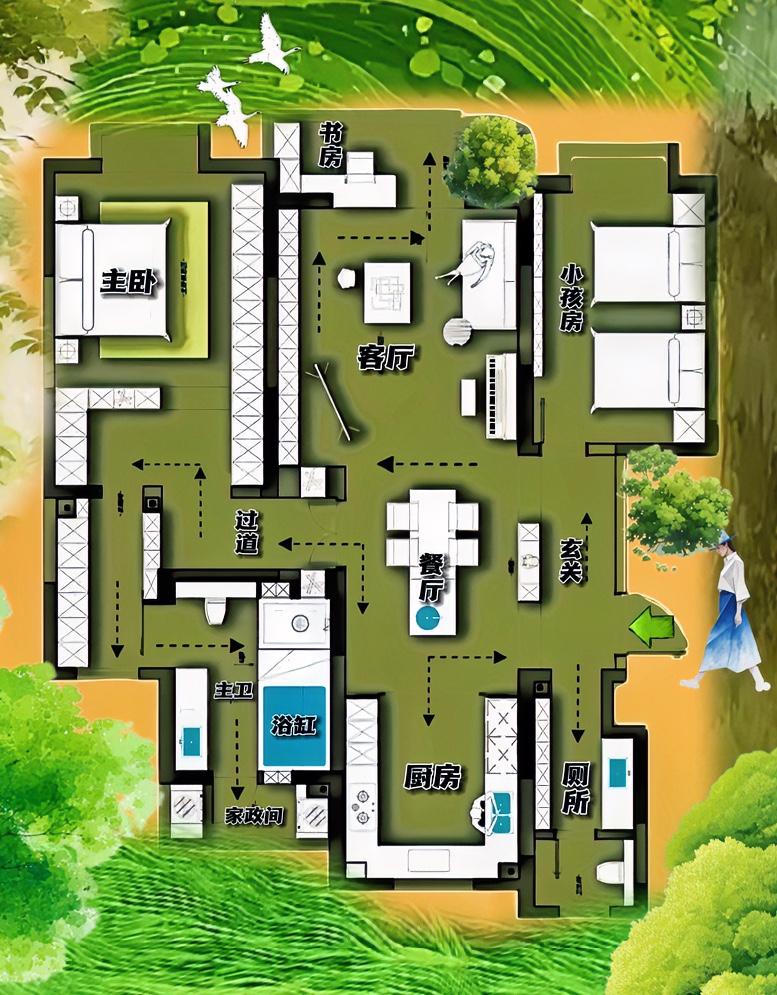 你看，老宅翻新运气，160㎡看起来高级，风韵犹存的独特审美，客厅占阳台为书香，餐