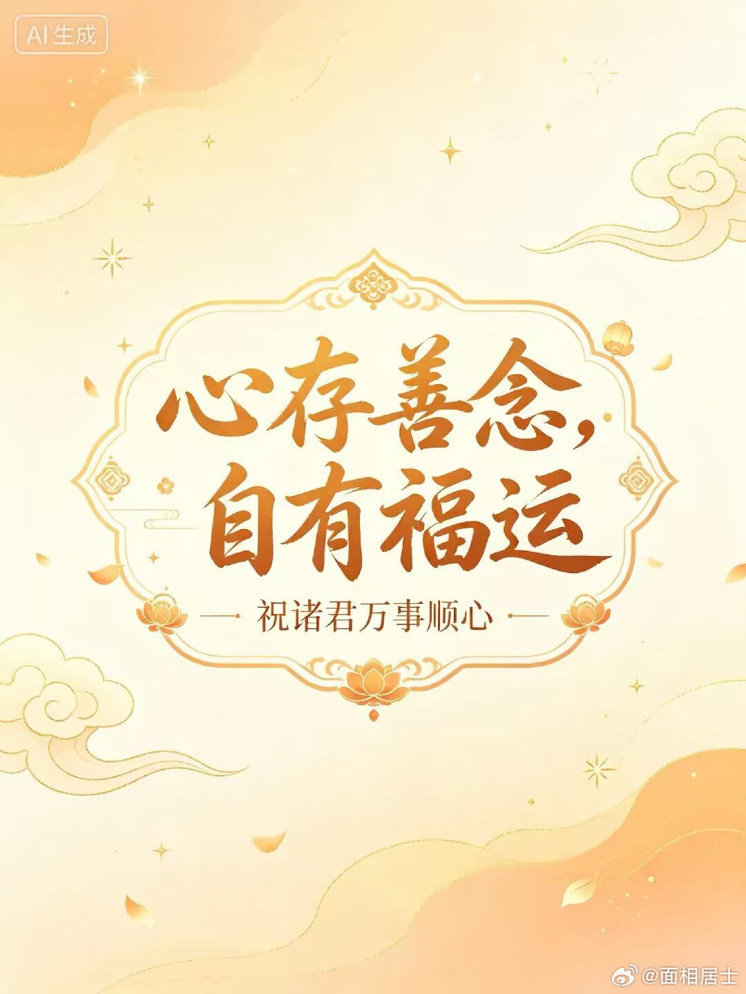 养福气咒人的福气，是自己一念一念养出来的。从今天起，常常这样告诉自己：我就是命好