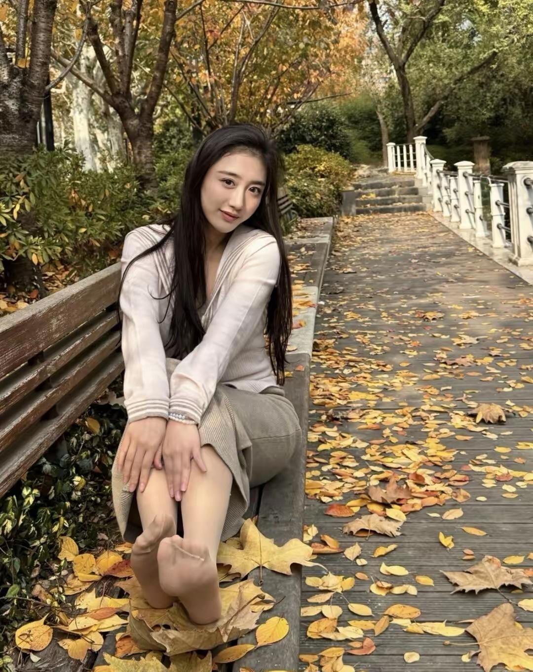 秋日漫步，落叶飘零，静享时光。