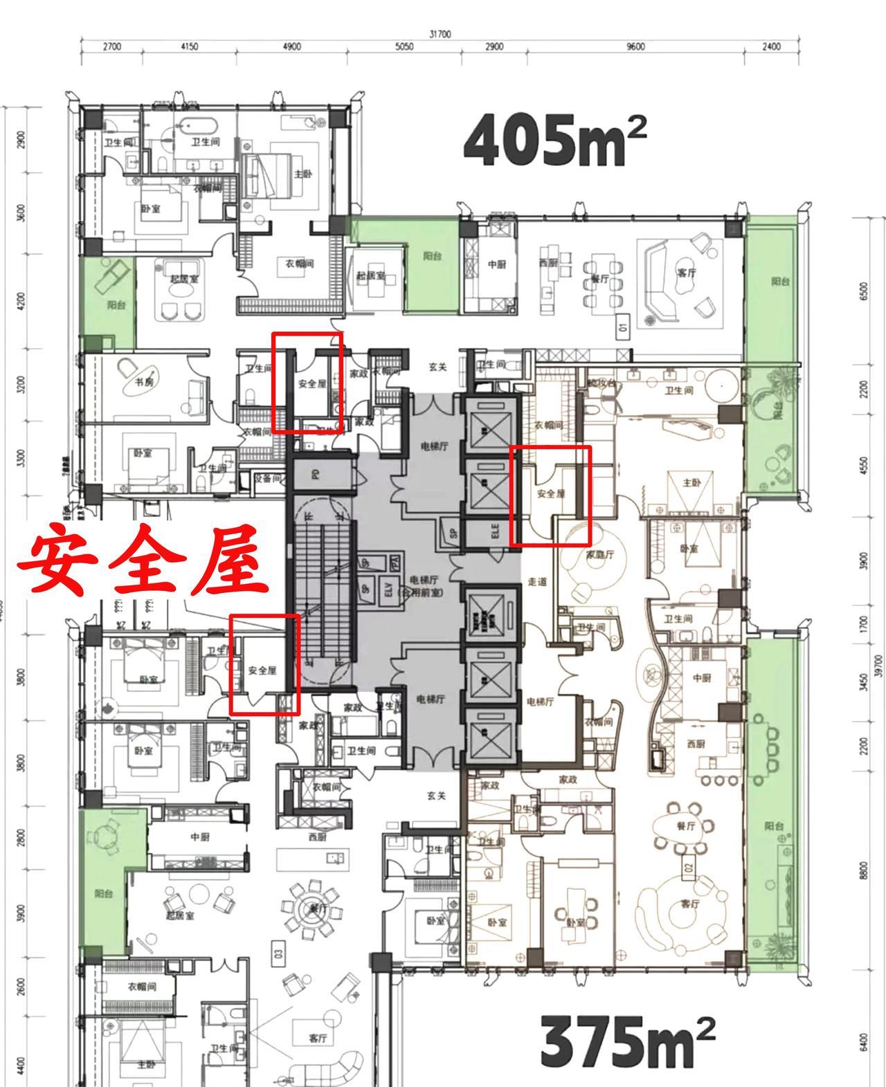 有钱人缺少“安全感”，看来是真的深圳最新的豪宅户型设计，从370平的户型开始