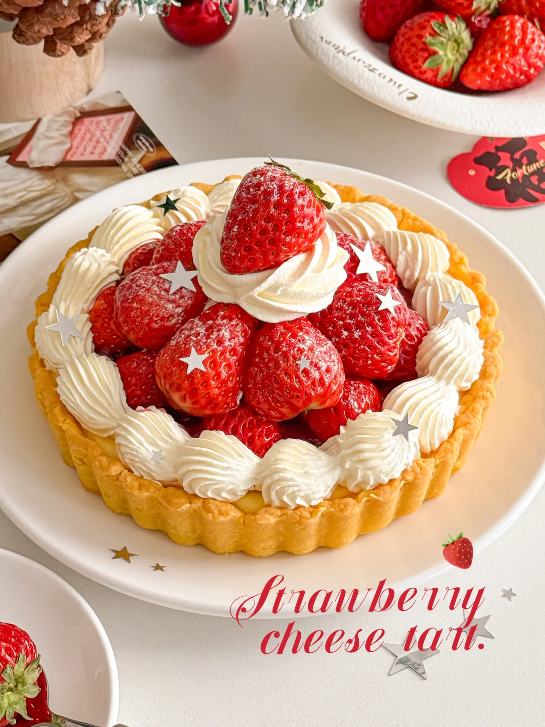新年甜品🧨草莓芝士挞🥧奶香浓郁一次成功😍