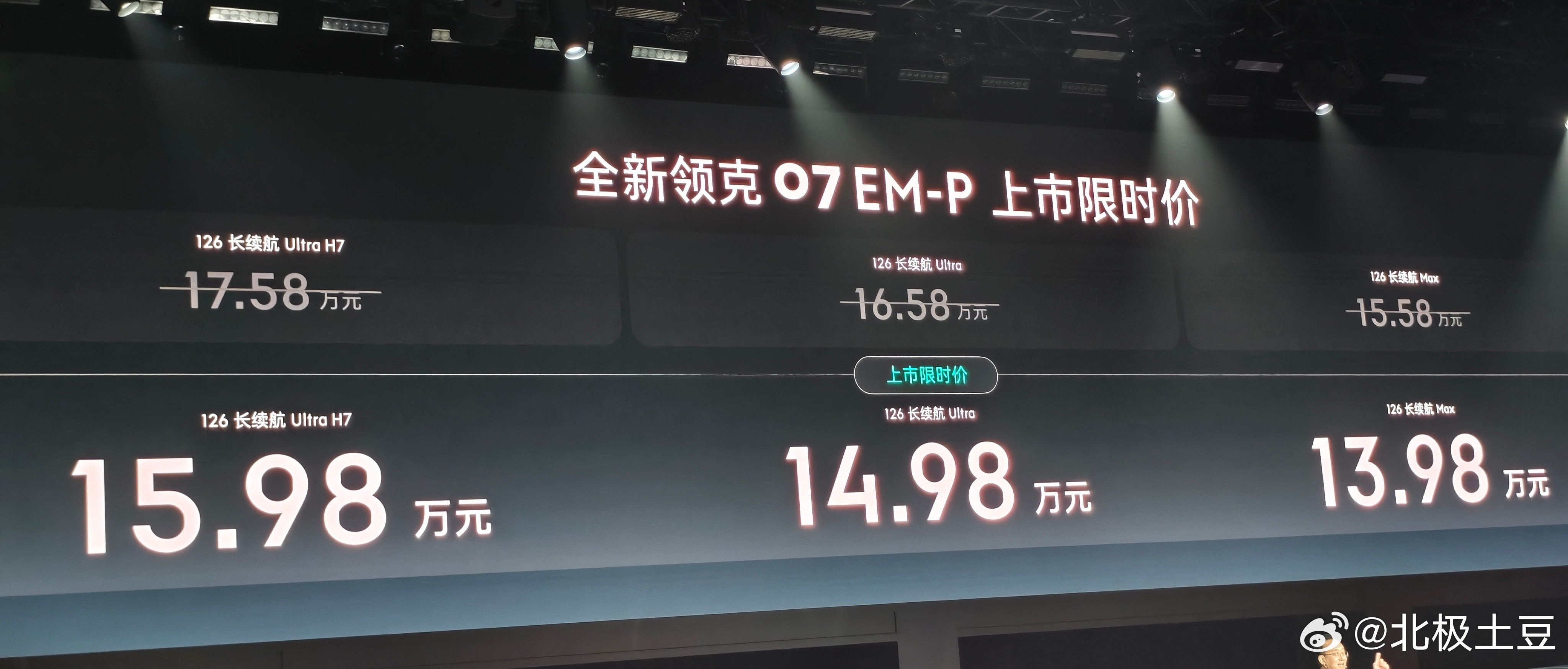 13.98万起！！！！到15.98万元。。。。。。好好好。。。。和极氪合并