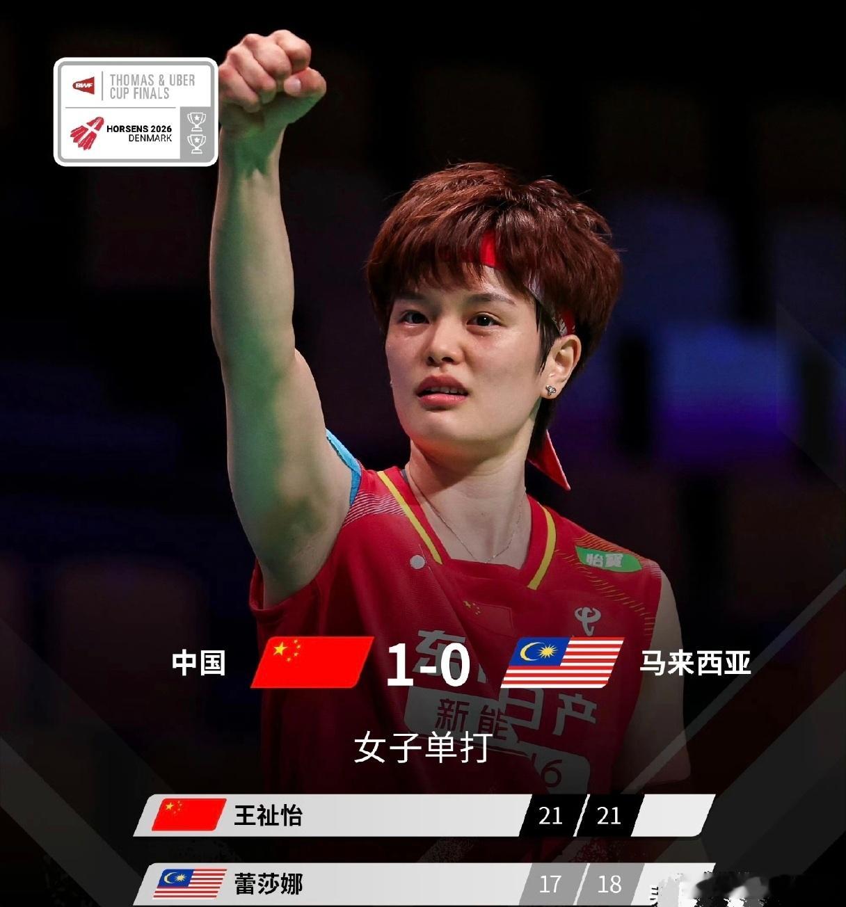 国羽3-0马来西亚晋级尤杯四强尤伯杯国羽零封晋级！卫冕冠军气场全开！北京时间