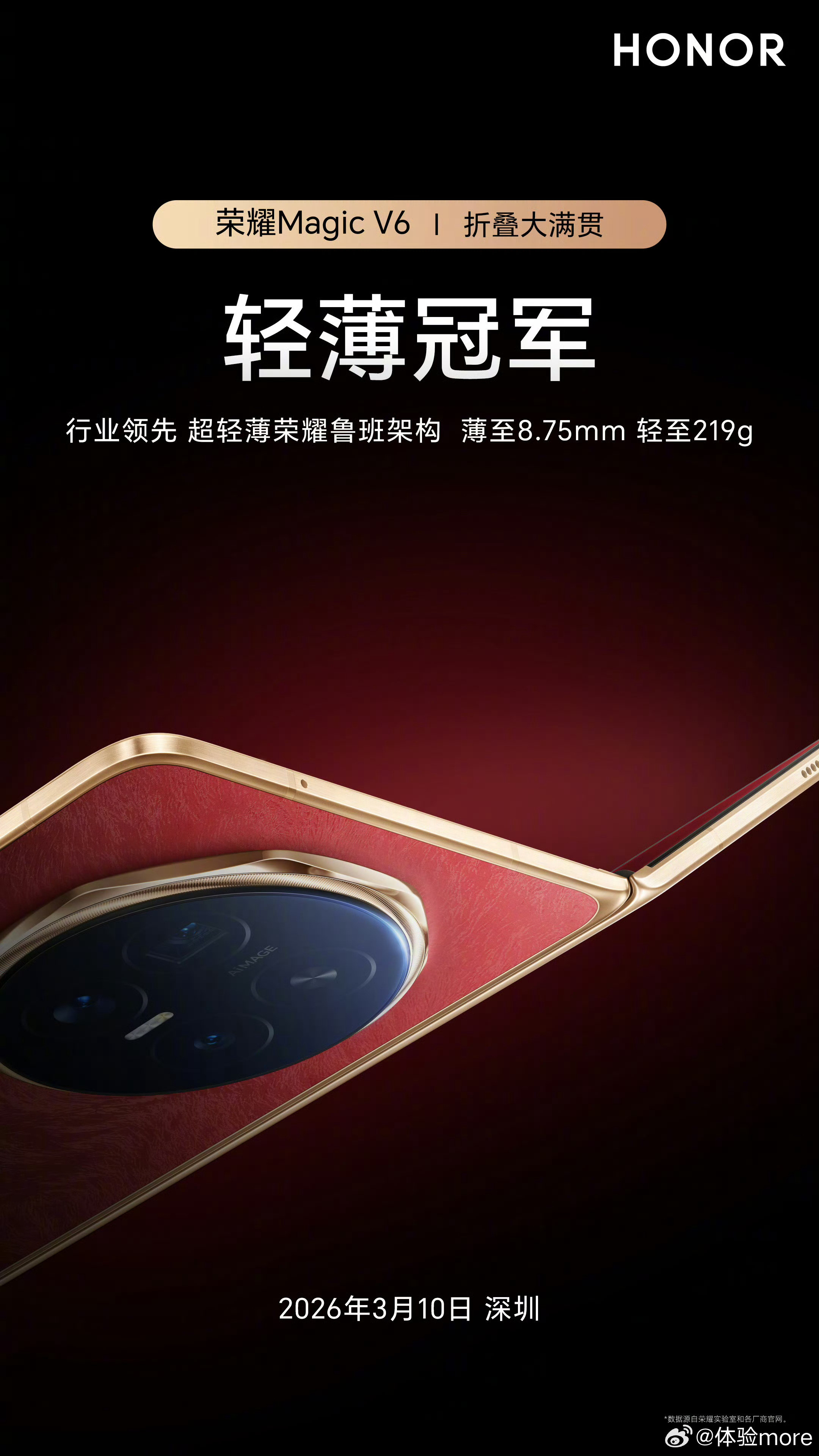 荣耀MagicV6昨晚在MWC发布，国行版3月10号发布：骁龙8Elite
